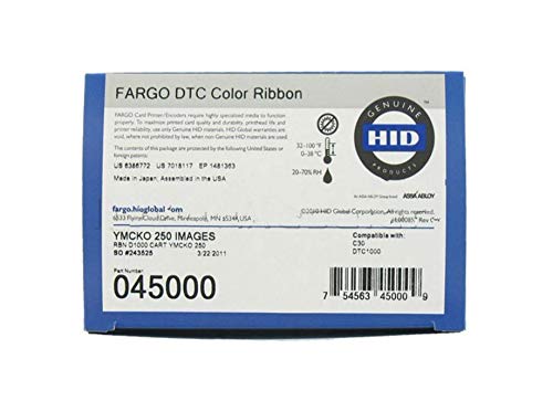 شريط فارغو YMCKO 250 أصلي بالألوان الكاملة P/N 45000 045000 INFOCUS ID