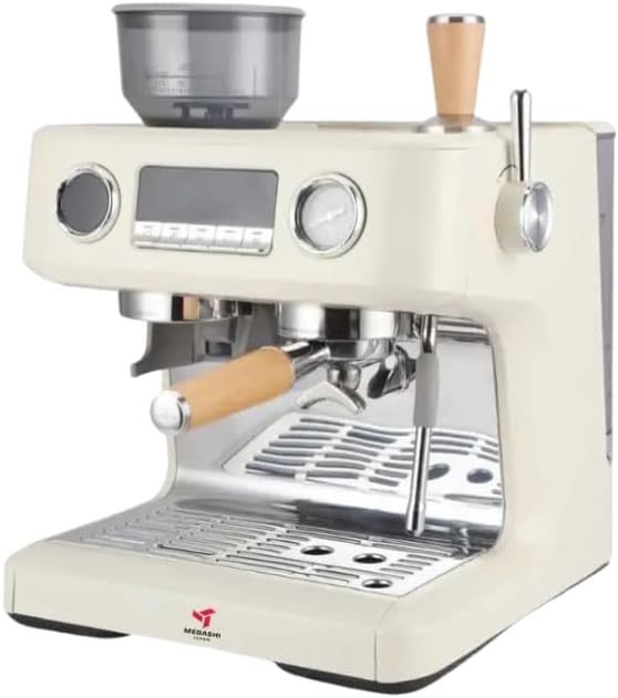 MEBASHI Espresso Coffee Machine with Coffee Grinder, 20 Bar Pressure Pump, LCD Screen, 8 Display Modules (ME-CCM2058) (Black)|3000W