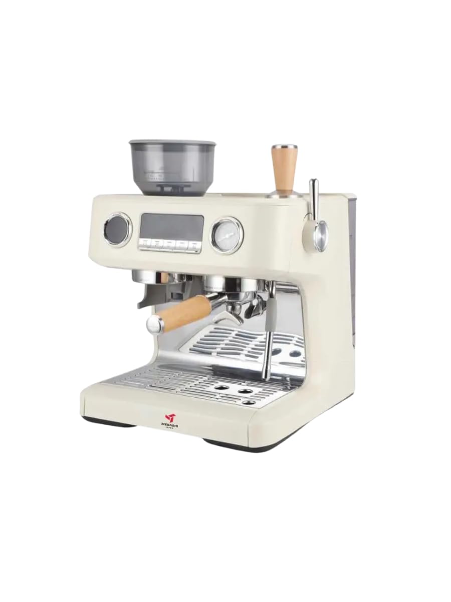 MEBASHI Espresso Coffee Machine with Coffee Grinder, 20 Bar Pressure Pump, LCD Screen, 8 Display Modules (ME-CCM2058) (Black)|3000W