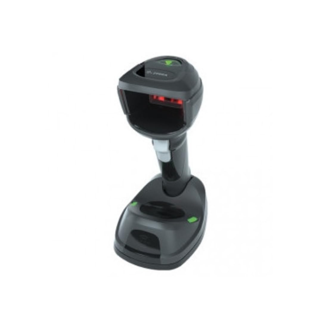 Zebra DS9908 Series Wired Barcode Scanner, 2D Hybrid Imaging, Standard Range, USB, Handheld/Presentation, White Illumination with Green LED Aimer, IP52, Black
