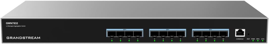 Grandstream GWN7832 Enterprise Layer 3 Managed Aggregation Switch, 12 x SFP+