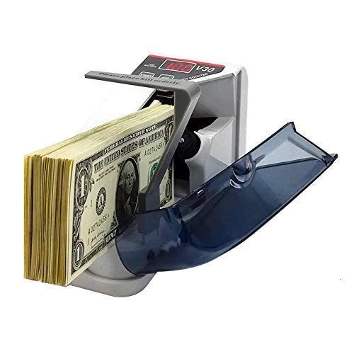 Blulex One 2 One® Portable Mini Bill Counter Machine, Battery/Plug Operated, Money Counter Machine Cash Bills and Currency Counting