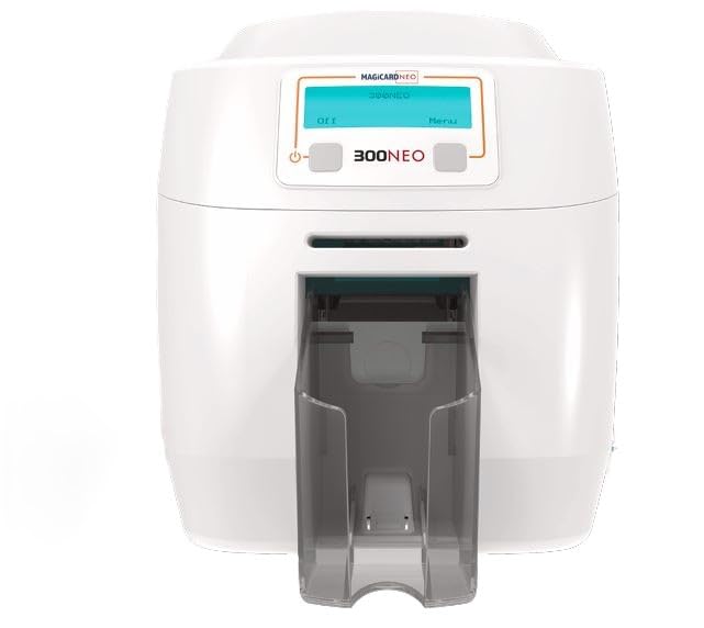 طابعة بطاقات مزدوجة الجوانب 300NEO DUO من ماجيك كارد (3300-6021/4) + بطاقة سحرية بشريط طابعة 100 صورة + 100 بطاقة + تبادل البطاقات
