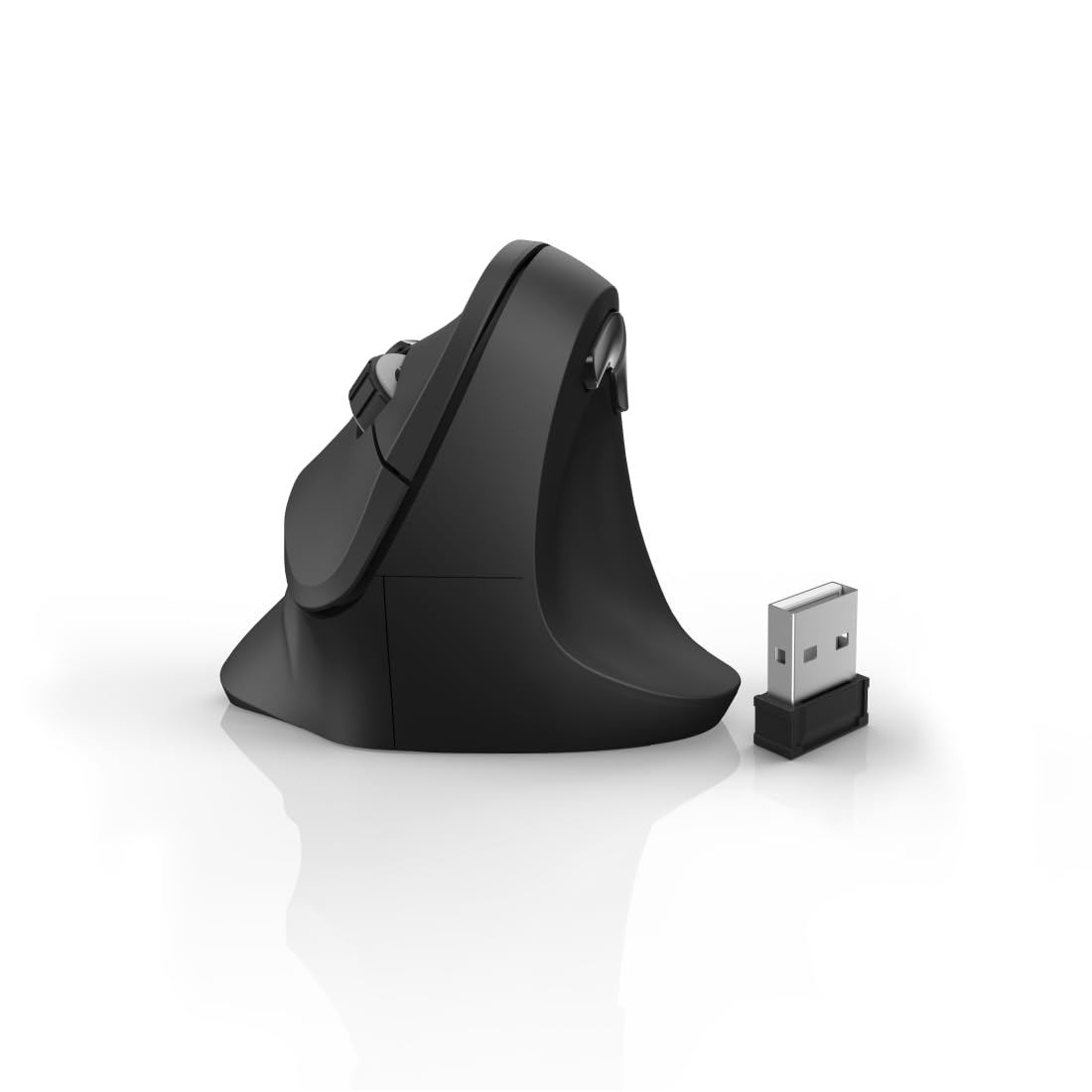 هاما ماوس لاسلكي عمودي مريح "EMW-500" 182699، 6 ازرار، اسود - (عبوة من قطعة واحدة)، USB