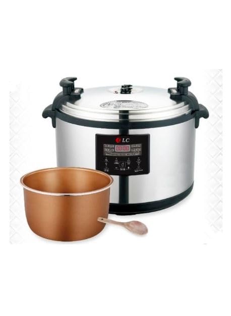 DLC Electric Pressure Cooker 65L, 5000Watt DLC-38917-65, Modern Silver/Black Color, Guaranteed 2-Year Warranty, Ideal for Effortless Cooking for Families and Home Chefs.