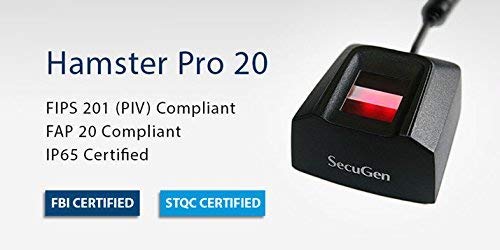 Secugen Hamster Pro 20 Biometric Fingerprint Scanner (Black) Without RD Service