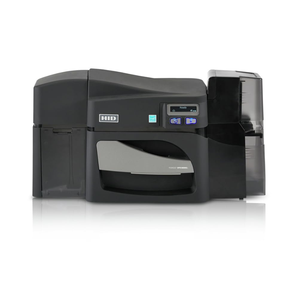 2ID- Fargo DTC4500e Dual Sided ID Card Printer | 055100 | Professional ID Card Machine for Corporate, Government, Student IDs, and More