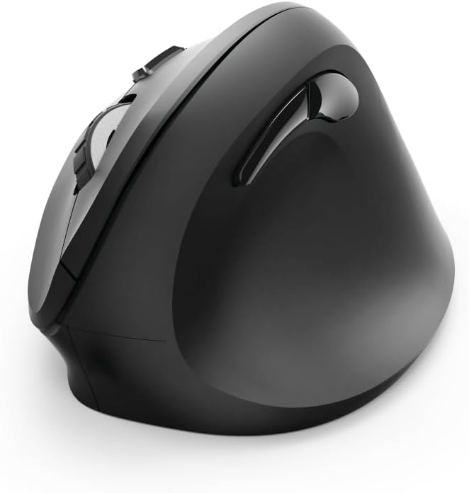 هاما ماوس لاسلكي عمودي مريح "EMW-500" 182699، 6 ازرار، اسود - (عبوة من قطعة واحدة)، USB