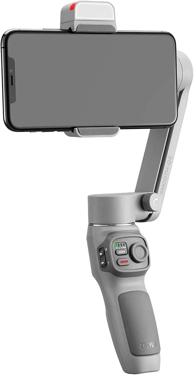 Zhi yun Smooth Q3 3-Axis Handheld Gimbal Stabilizer for Smartphone Foldable Phone Gimbal with Light Auto Inception Dolly-Zoom Time-Lapse Compatible with iPhone 14 13 Pro Max Android Phone Vlog Kit