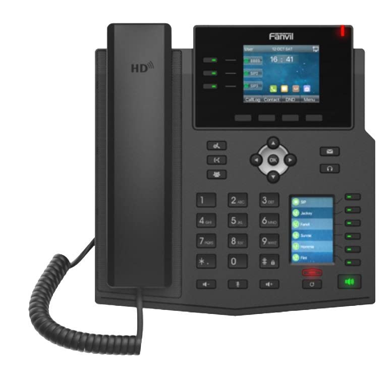 Fanvil IP Phone X4U Gigabit SIP Enterprise Desktop Phone with Dual-Color LCD Display (5-Pack)