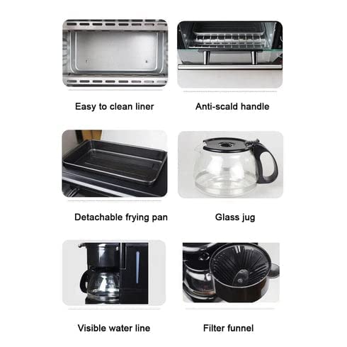 DualTech 3 IN 1 BREAKFAST MAKER PORTABLE TOASTER OVEN, GRILL PAN & COFFEE MAKER FULL BREAKFAST READY AT ONE GO
