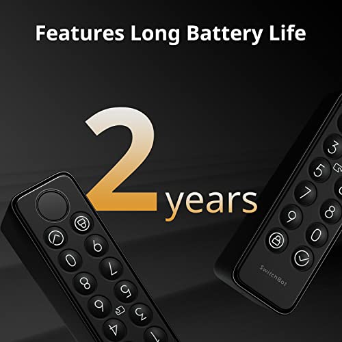 SwitchBot Smart Keypad for SwitchBot Lock, Keyless Home Entry, IP65 Waterproof, Supports Virtual Passwords for Home Security, 2 Years Battery Life