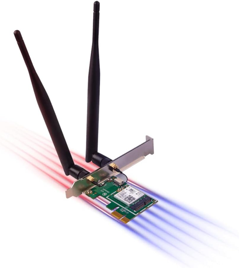 تيندا بطاقة AX3000 PCIe WiFi 6 - بلوتوث 5.0 - بطاقة لاسلكية ثنائية النطاق مع هوائيين قابلين للفصل - بطاقة شبكة جيجابت - بطاقة واي فاي بي سي اي اكسبرس لالعاب الكمبيوتر المكتبي - تدعم ويندوز 10 (E30)