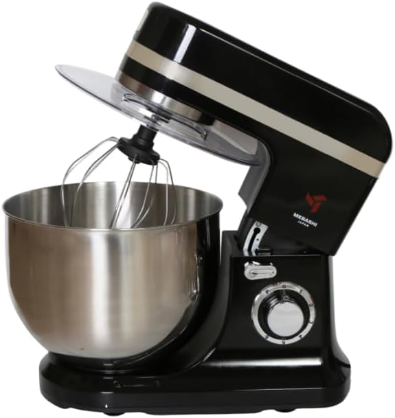 MEBASHI 12 Litre Stainless Steel Bowl Mixer, 6 Speed Control with Pulse, Accessories (ME-SBM1114) (Black)|1500W
