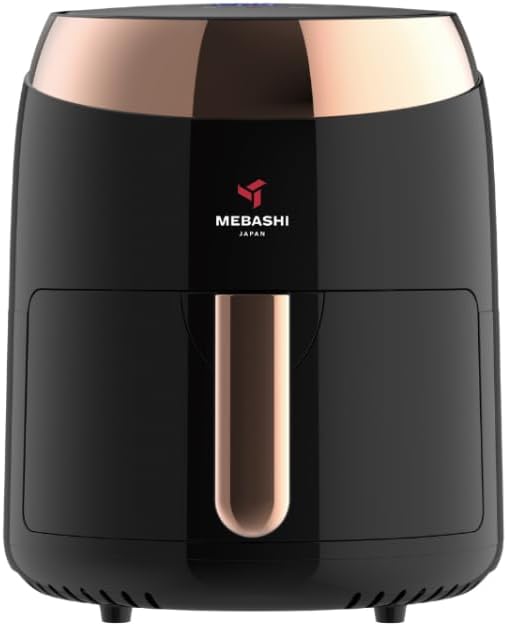 MEBASHI Air Fryer with Digital Touch Screen, 1400W 3.5L Capacity, Timer and Temprature Control, 10 Pre-Set Cooking Programs (ME-AF988) (Black)