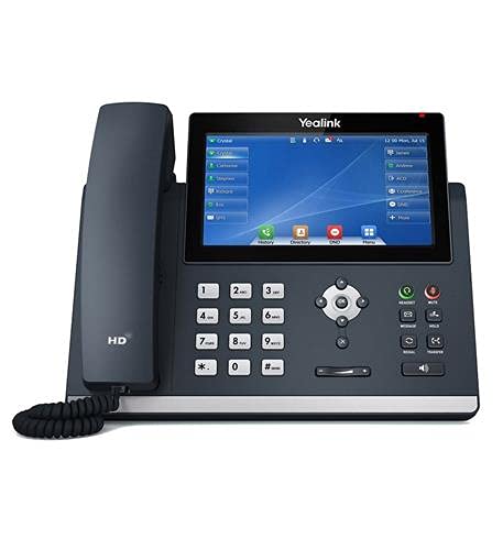 يالينك هاتف اي بي SIP-T48U [5 قطع] شاشة ملونة تعمل باللمس 7 انش، 16 خطًا، منافذ USB مزدوجة، جيجابت ايثرنت، بي او اي، محول الطاقة غير متضمن (SIP-T48U)