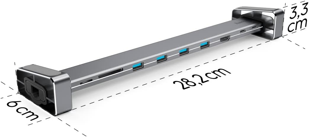Hama 200103 9-in-1 USB-C Docking Station for 4x USB-A, USB-C, HDMI, LAN, SD and MicroSD