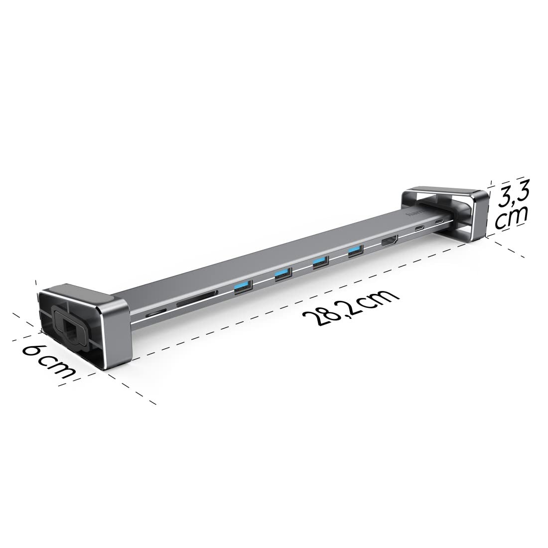 Hama 200103 9-in-1 USB-C Docking Station for 4x USB-A, USB-C, HDMI, LAN, SD and MicroSD