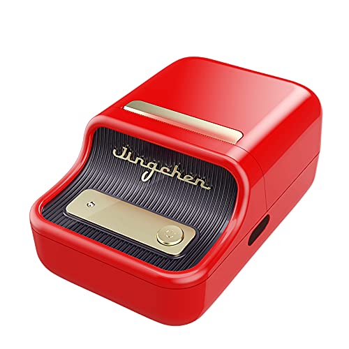 طابعة ملصقات حرارية B21 لاسلكية محمولة تعمل بالبلوتوث مع شريط لاصق (50 × 20 ملم، 200 قطعة) متوافقة مع نظام اندرويد واي او اس، احمر