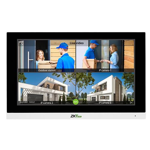 شاشة داخلية داخلية ذكية من زد كيه تيكو VT07-B01 مع شاشة لمس LCD مقاس 7 انش، منفذ ار جيه 45 وتدعم بطاقة مايكرو تي اف حتى 128GB