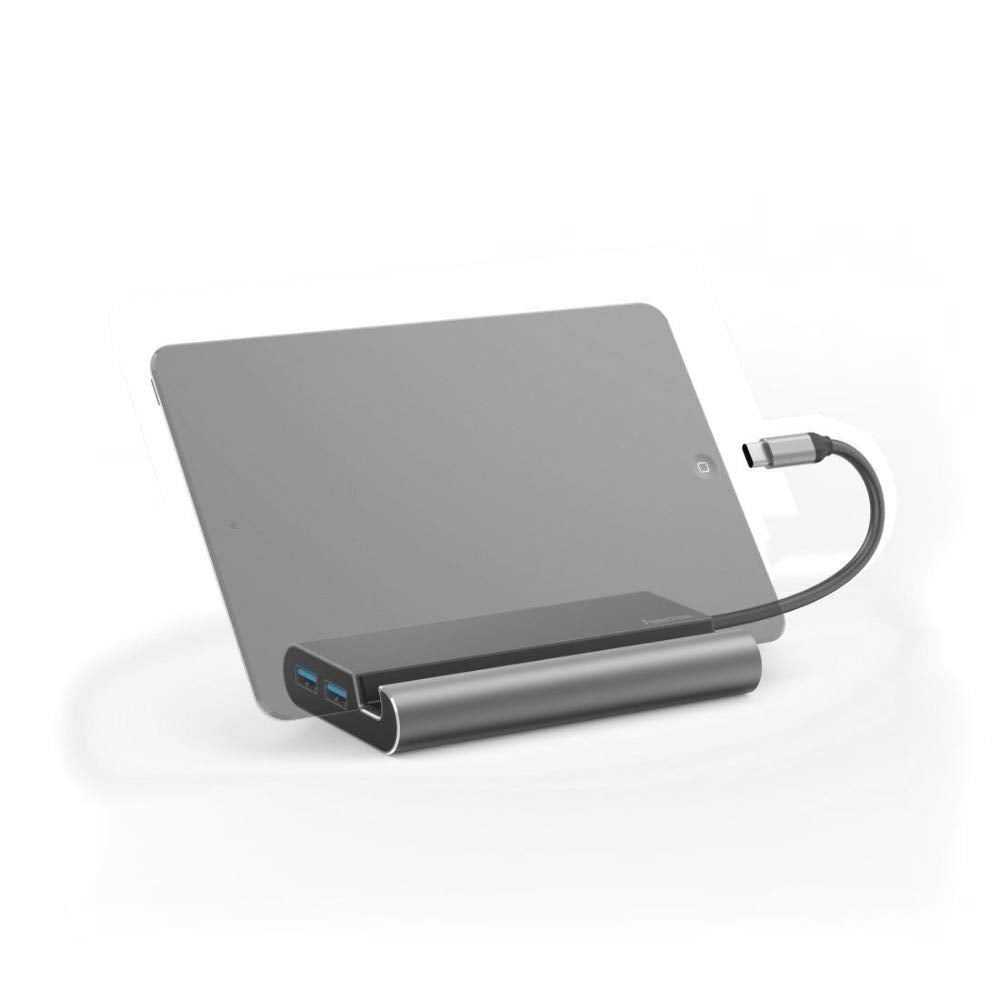 هاما قاعدة شحن USB نوع سي 7 في 1 135764 لـ 3 منافذ USB-A 3.1، HDMI، VGA، LAN، USB-C (PD) - (عبوة من قطعة واحدة)