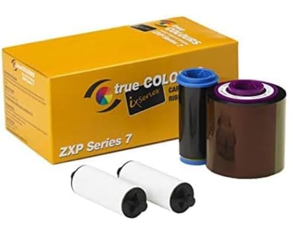 ZEBRA Technologies 800077-742 True Colors IX Series Color Ribbon for ZXP Series, 7 Compatible, Ymcko, 750 Labels per Roll