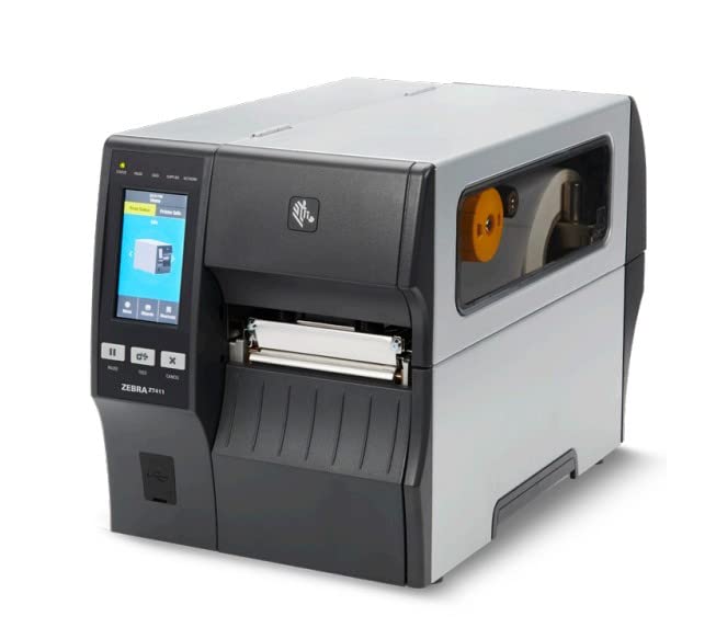 Zebra TT ZT411 4 Inch Printer, 203 DPI, EU and UK Cord, Serial, ZT41042-T3E0000Z (203 DPI, EU and UK Cord, USB Serial, 10/100 Ethernet, Bluetooth 4.1/MFi, USB Host, Peel with Liner)