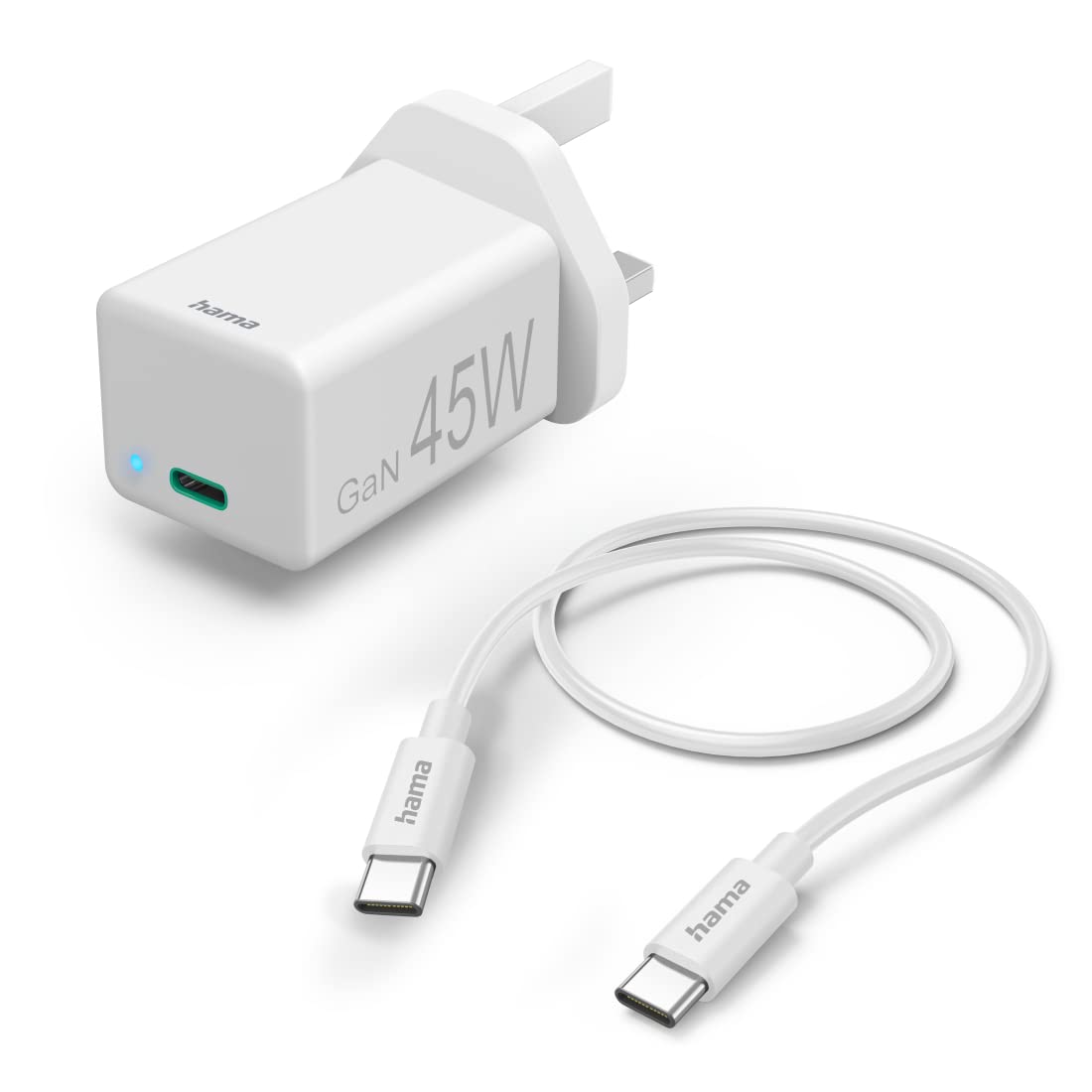 Hama Mini Fast Charger GaN UK 45W 73210294, White