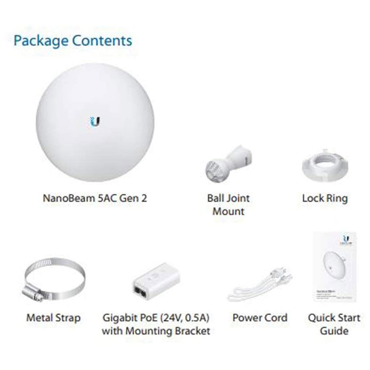 Ubiquiti Networks 2 PACK NBE-5AC-GEN2 NanoBeam ac Gen2 airMAX ac CPE with Dedicated Management Radio