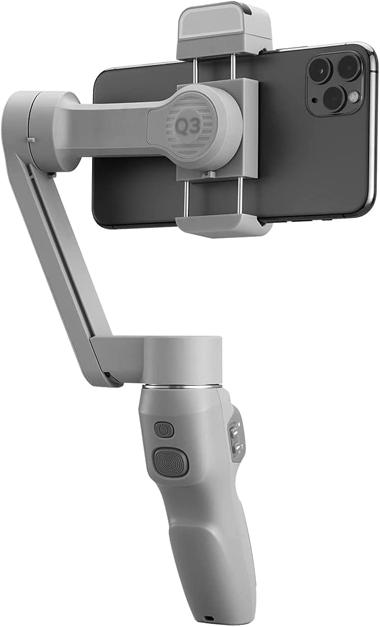 Zhi yun Smooth Q3 3-Axis Handheld Gimbal Stabilizer for Smartphone Foldable Phone Gimbal with Light Auto Inception Dolly-Zoom Time-Lapse Compatible with iPhone 14 13 Pro Max Android Phone Vlog Kit