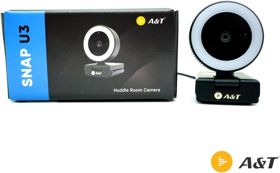 A&T Snap U3 Portable 2K Web Camera,4X Digital Zoom, Built in Stereo Mic With LED Light
