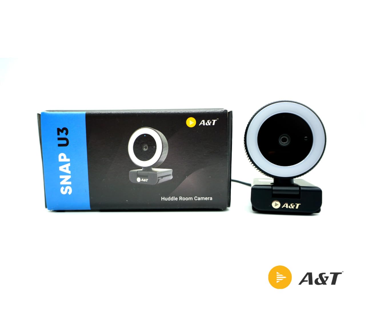 A&T Snap U3 Portable 2K Web Camera,4X Digital Zoom, Built in Stereo Mic With LED Light