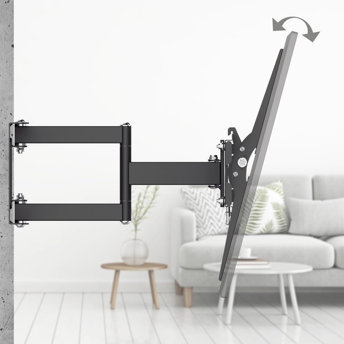 Hama 220830 Fullmotion Tilt TV Wall Bracket, 165 cm Size, 40 kg Capacity, Black