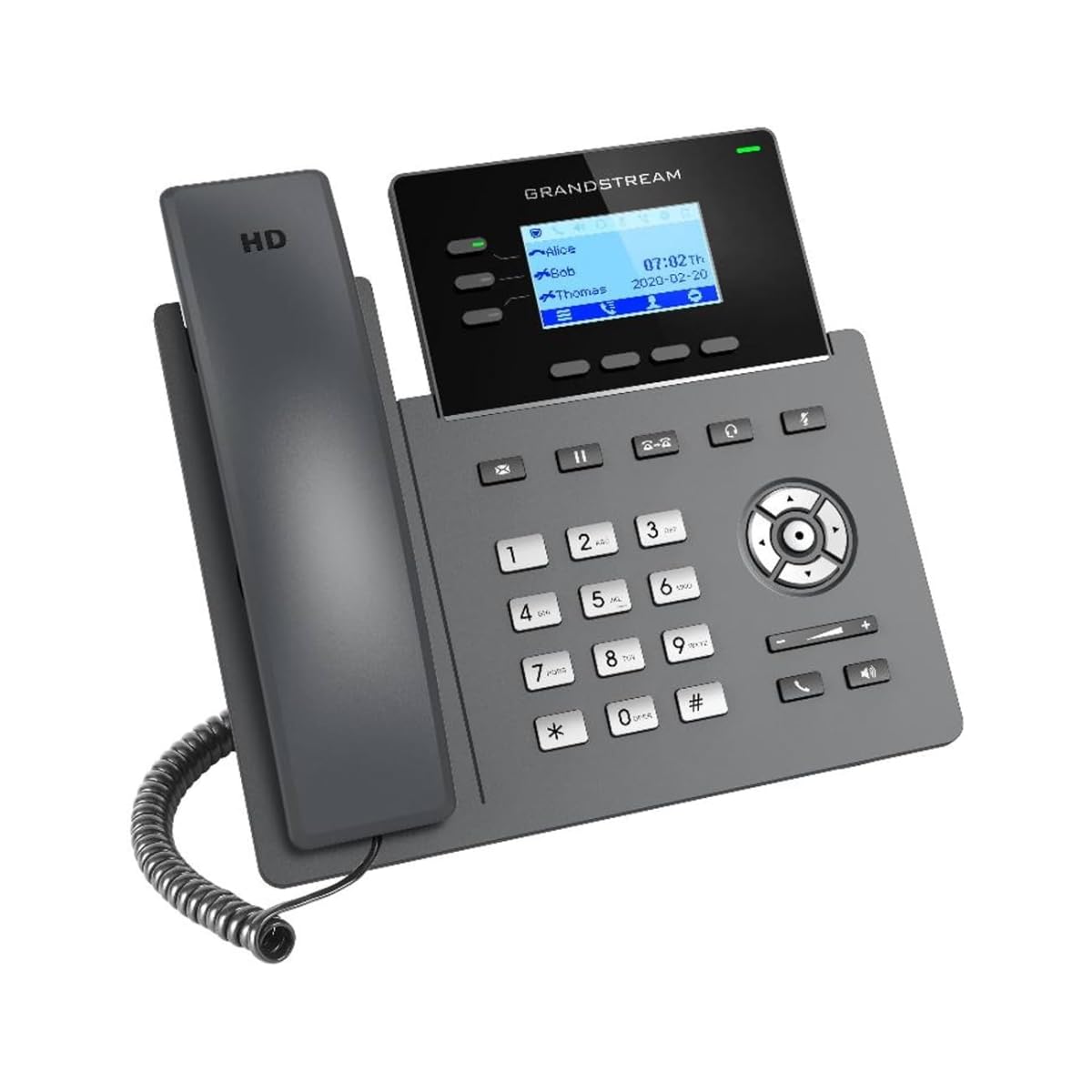 جراندستريم GRP2603P هاتف اي بي 3 خطوط 6 حسابات SIP 132x48 شاشة باضاءة خلفية وصوت عالي الدقة قابل للتشغيل عبر نقل الطاقة عبر الايثرنت