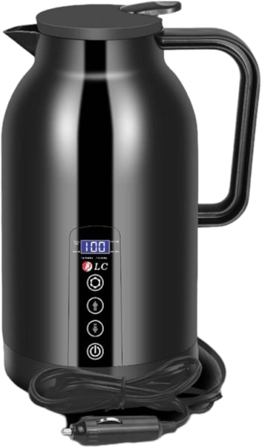 Fipka DLC Traveler Kettle 1300ml for Car and Truck with 12V and 24V DC, Black, DLC-HT2254