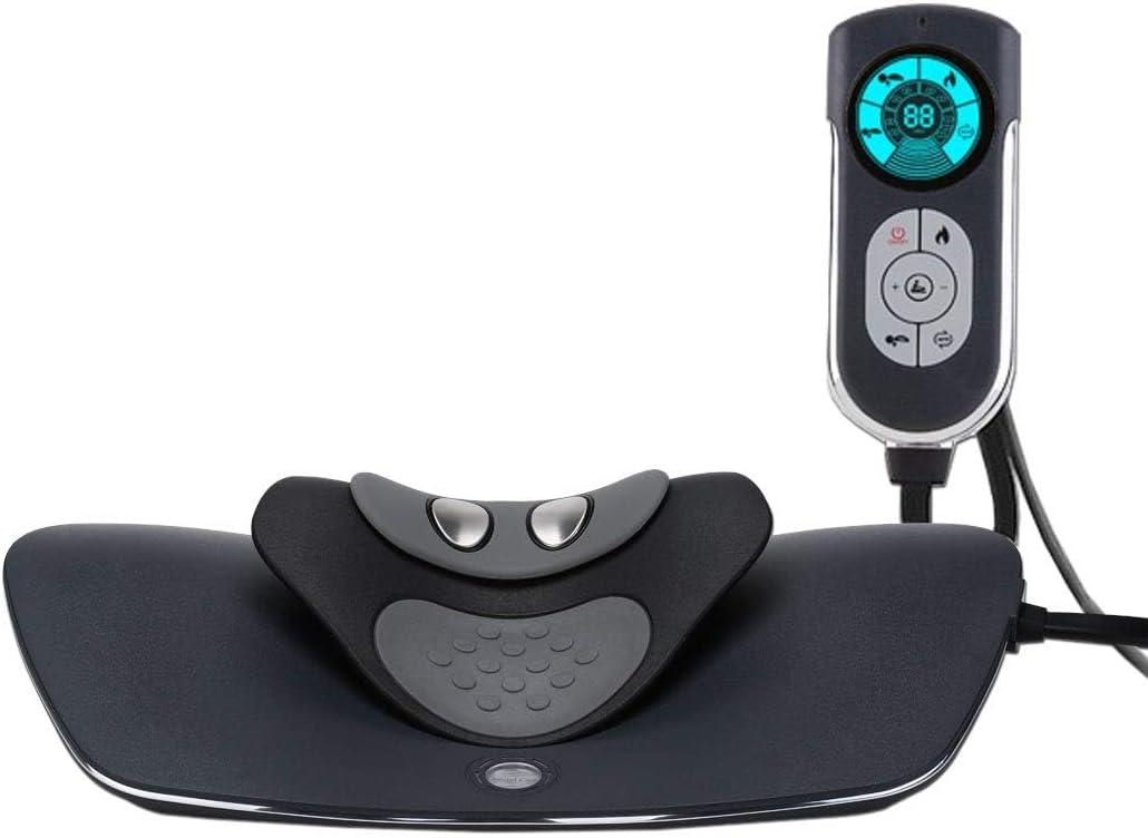 Fipka Neck Massager with EMS - Intensity Control for Spine Posture and Neck Pain Electric Neck Traction Device with TENS Pulse Nerve Stimulation for Pain Relief
