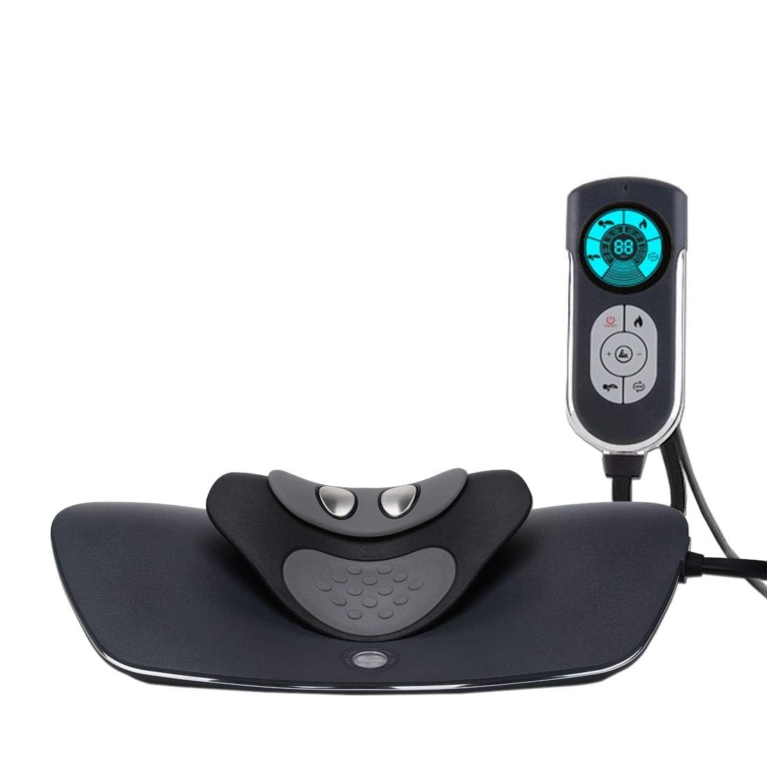 Fipka Neck Massager with EMS - Intensity Control for Spine Posture and Neck Pain Electric Neck Traction Device with TENS Pulse Nerve Stimulation for Pain Relief