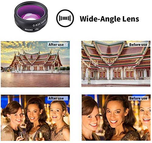 Apexel 10 in 1 Phone Camera lens kit Wide Angle lens, Macro lens, Fisheye lens, Telephoto lens, Kaleidoscope 3/6 lens CPL/Flow/Star/Radial Filter Clip-on Phone for iPhone Samsung Most of Smartphone