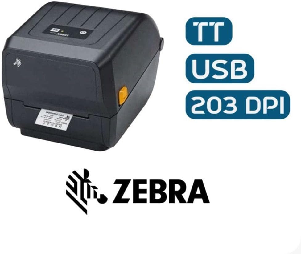 زيبرا [ZD220T-USB] نقل حراري لسطح المكتب وطابعة باركود حرارية مباشرة | تستخدم لملصقات المكتب | ملصقات الشحن | ملصقات المجوهرات | ملصقات شفافة | دقة 203 نقطة لكل بوصة | أقصى عرض للطباعة 4 انش