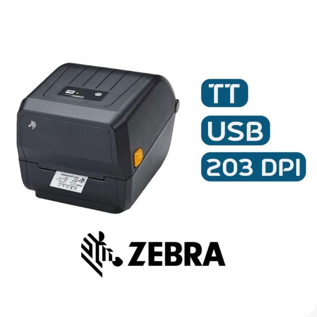 زيبرا [ZD220T-USB] نقل حراري لسطح المكتب وطابعة باركود حرارية مباشرة | تستخدم لملصقات المكتب | ملصقات الشحن | ملصقات المجوهرات | ملصقات شفافة | دقة 203 نقطة لكل بوصة | أقصى عرض للطباعة 4 انش