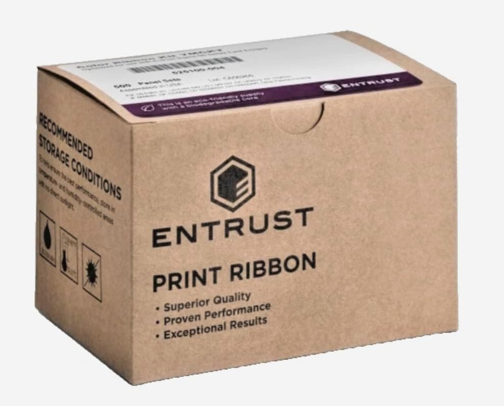 Entrust 525100-004-S100 YMCKT Full Color Ribbon Kit – 500 Images – Compatible with Sigma DS1/DS2/DS3 ID Card Printers