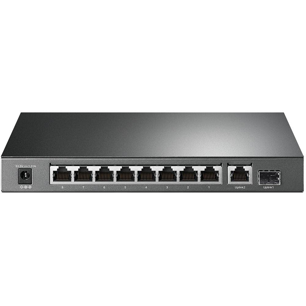 TP - لينك محول كمبيوتر مكتبي 10 منافذ جيجابت TL-SG1210P مع 8 منافذ PoE