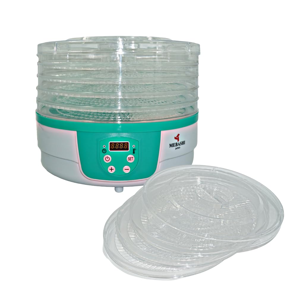 MEBASHI ME-FOD8202P Food Dehydrator, Rotatable, 5 Trays,(250W) Green (ME-FOD8202P)