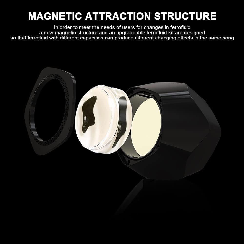 Magnetic Fluid Speaker, Rhythm Subwoofer Touch Bluetooth Speaker, 360° Surround Sound Audio System, Wireless Speaker for Home Office Decor Black