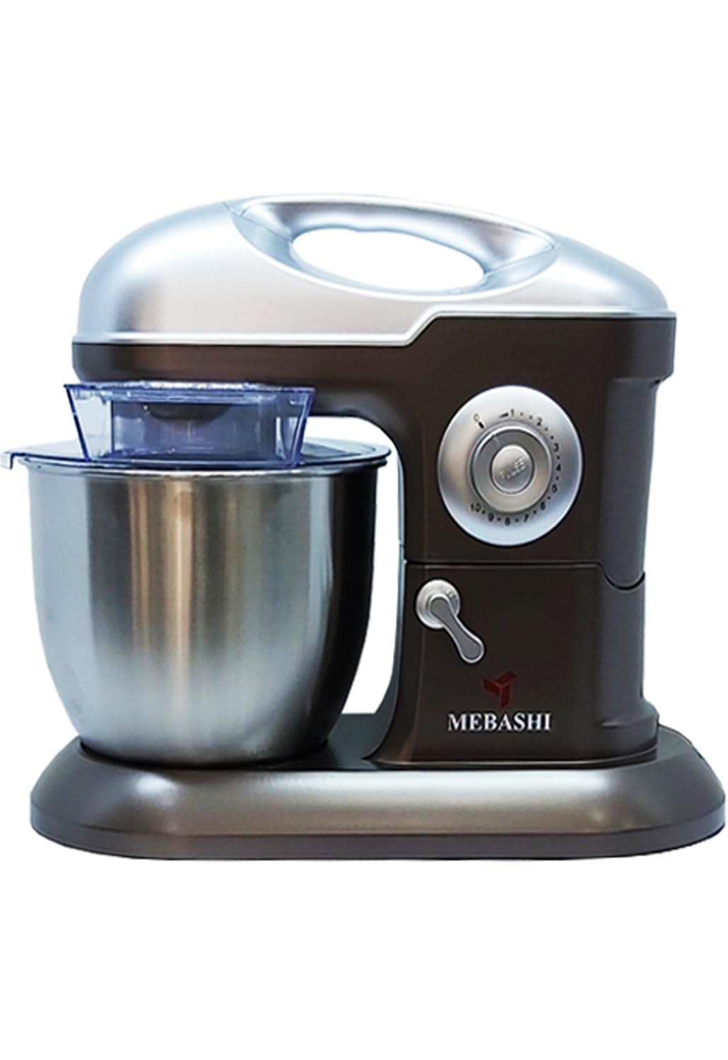 Mebashi Stand Mixer Bowl, 7 Liter Capacity, Black, 10 Speeds, Stainless Steel Bowl (ME-SBM1113) (Black)