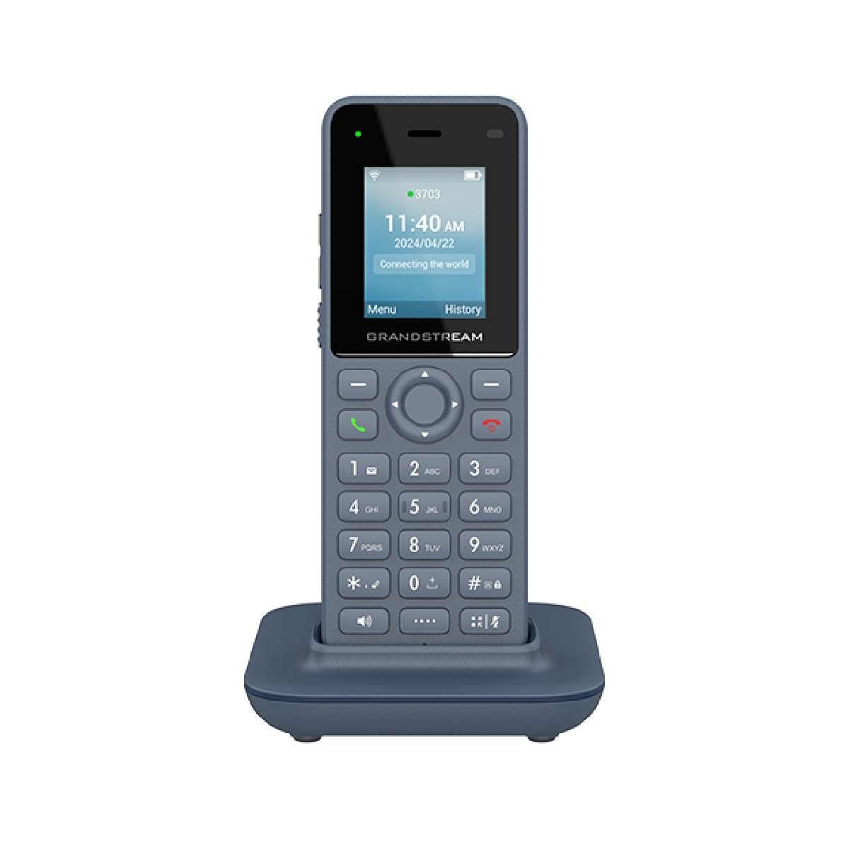 جراندستريم هاتف WP816 لاسلكي واي فاي IP مع نطاق مزدوج مدمج 802.11a/b/g/n/AC/AX ووقت تحدث 6 ساعات.