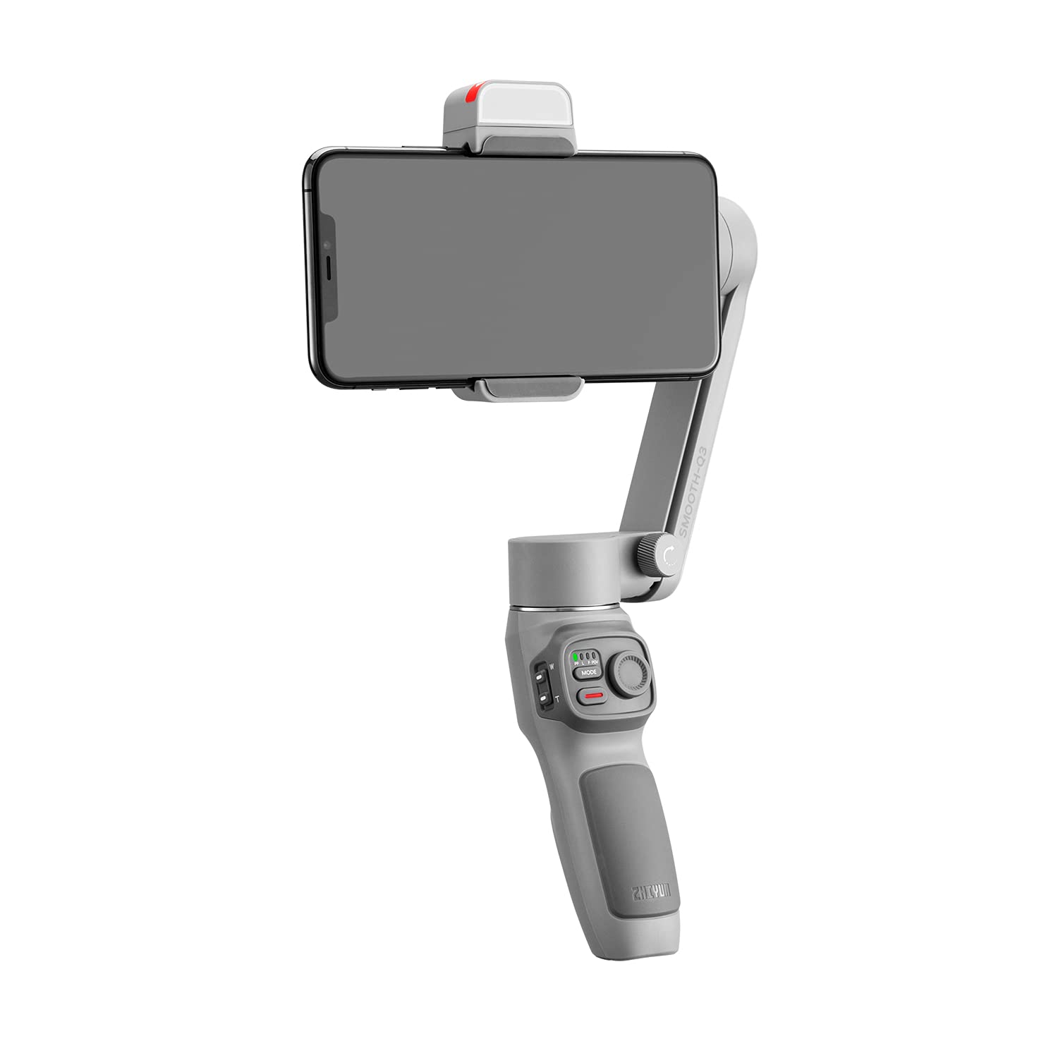 زيون مجموعة كيو 3 من سموث، مثبت جيمبال محمول باليد ثلاثي المحاور للهواتف الذكية مع حامل ثلاثي القوائم باضاءة LED، حافظة واقية قابلة للطي لهاتف ايفون واندرويد