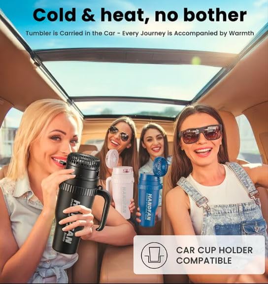 Fipka Coated Stainless Steel Water Bottle Fan with Straw Leak-Proof Thermal Infuser 1180ml Dishwasher Safe for Summer Sports Use