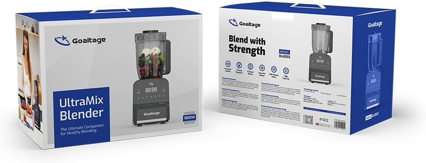 Goaltage Ultra Mix BLND03 Blender with Powerful Blades, 9 Speed Settings, High Capacity, and 7 Pre-Set Programs