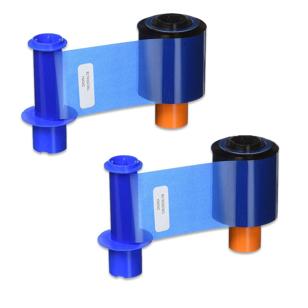 HID Fargo 45200 YMCKO Color Ribbon for DTC4500 and DTC4500e Printers, 500 Prints - Pack of 2